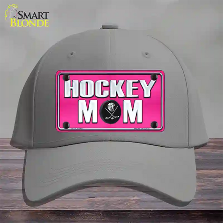 Hockey Mom Novelty License Plate Hat Cotton / Gray