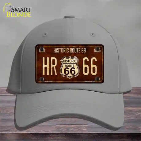 Historic Route 66 Vintage Novelty License Plate Hat Cotton / Gray