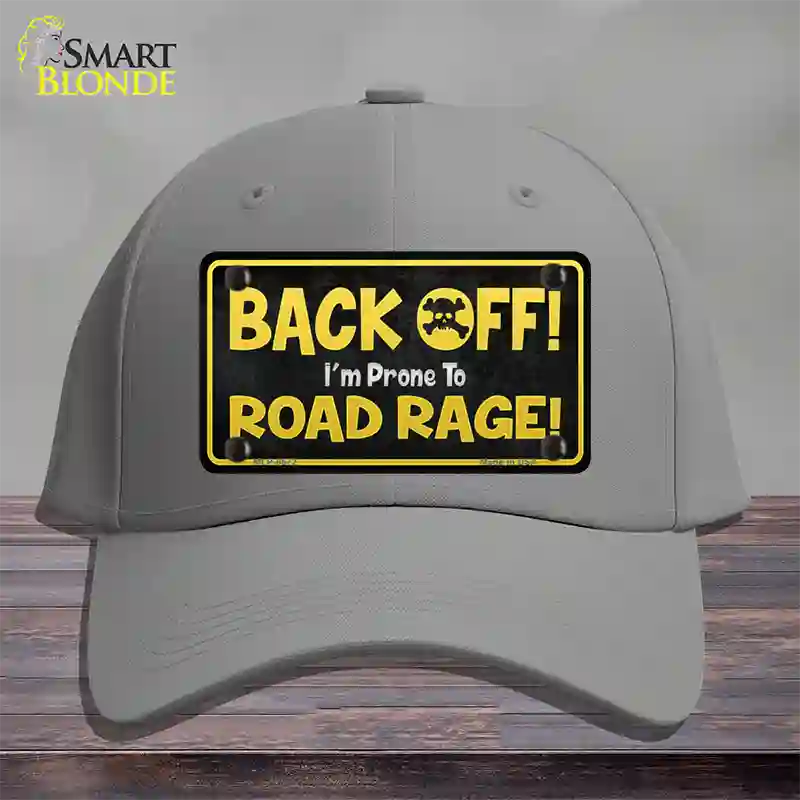 Back Off Road Rage Novelty License Plate Hat Cotton / Gray