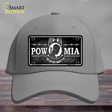 POW MIA Novelty License Plate Hat Cotton / Gray