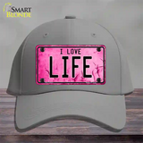 I Love Life Novelty License Plate Hat Cotton / Gray