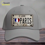 I Love Paris Novelty License Plate Hat Cotton / Gray