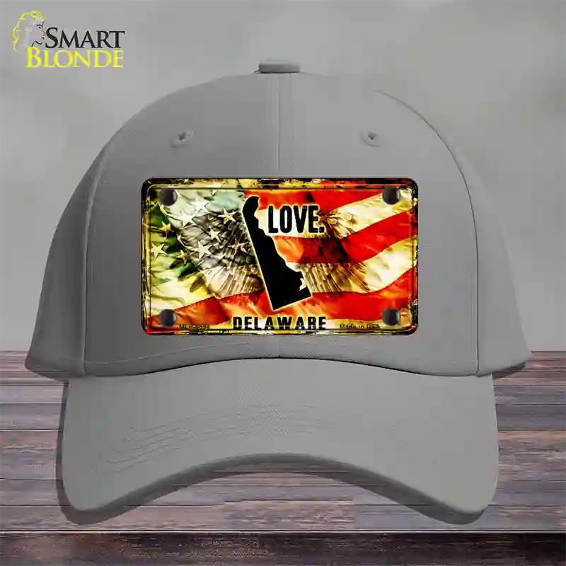 Delaware Love Novelty License Plate Hat Cotton / Gray