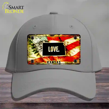 Kansas Love Novelty License Plate Hat Cotton / Gray