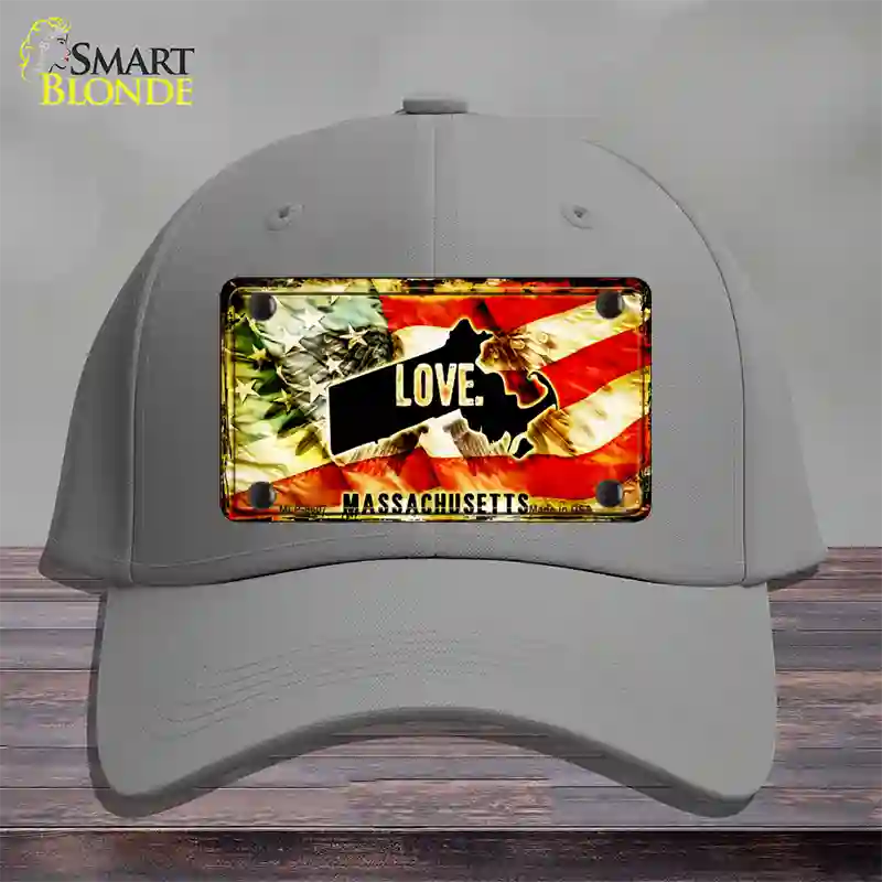 Massachusetts Love Novelty License Plate Hat Cotton / Gray