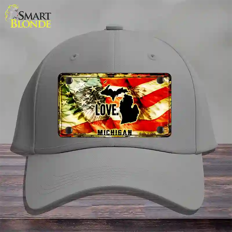 Michigan Love Novelty License Plate Hat Cotton / Gray