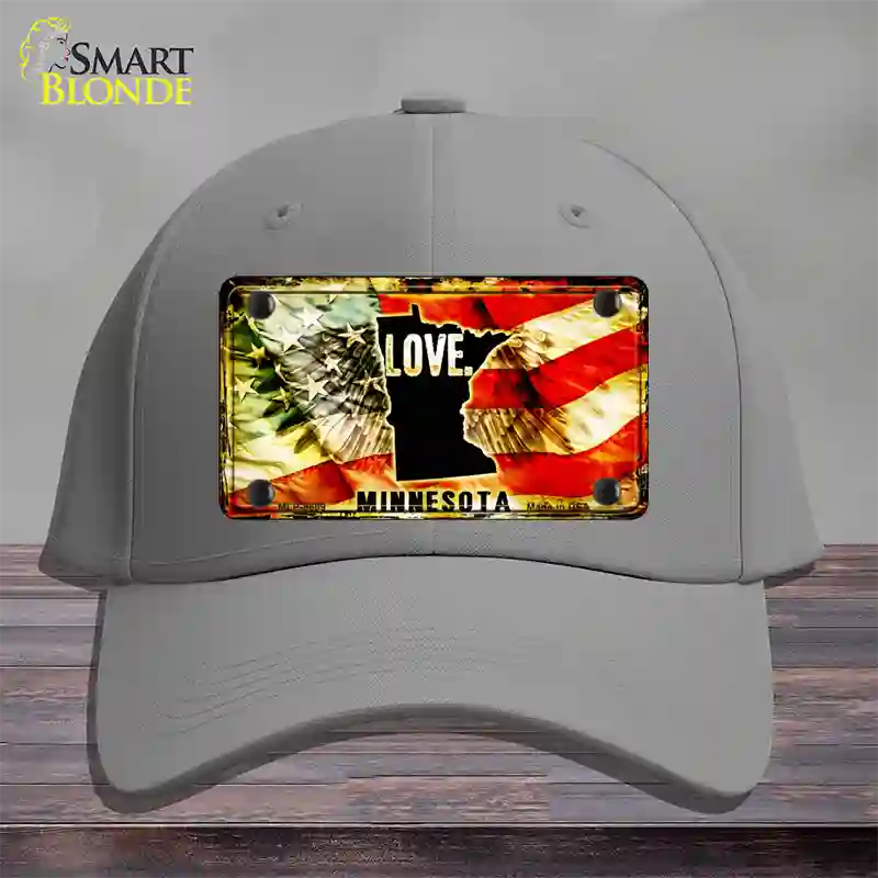 Minnesota Love Novelty License Plate Hat Cotton / Gray