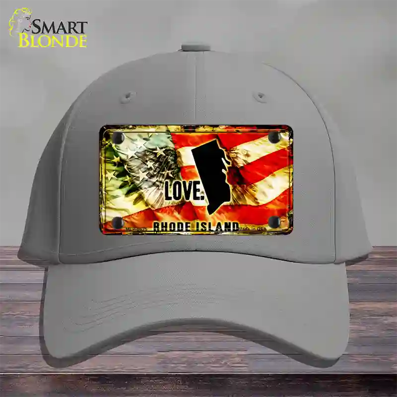 Rhode Island Love Novelty License Plate Hat Cotton / Gray