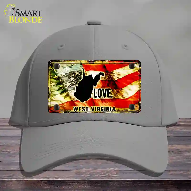 West Virginia Love Novelty License Plate Hat Cotton / Gray