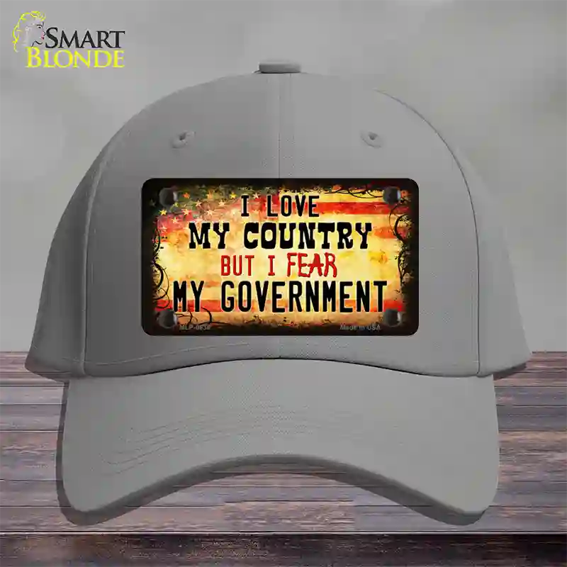 I Love My Country Novelty License Plate Hat Cotton / Gray