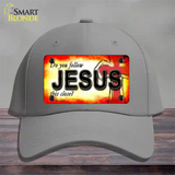 Follow Jesus This Close Novelty License Plate Hat Cotton / Gray