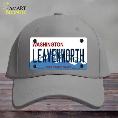 Leavenworth Washington Novelty License Plate Hat Cotton / Gray