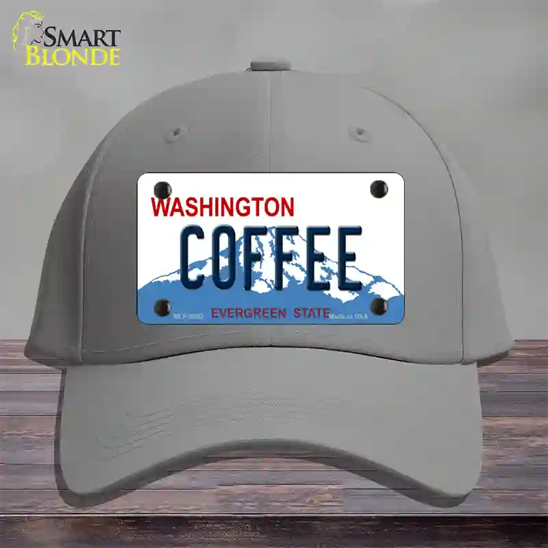 Coffee Washington Novelty License Plate Hat Cotton / Gray