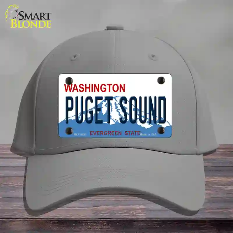 Puget Sound Washington Novelty License Plate Hat Cotton / Gray