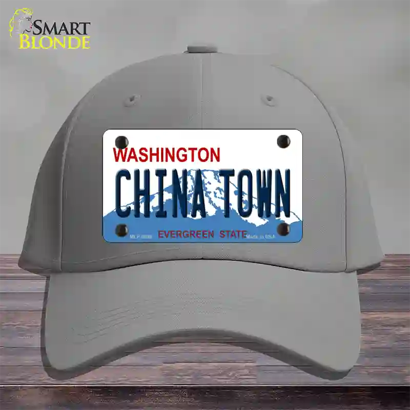 China Town Washington Novelty License Plate Hat Cotton / Gray