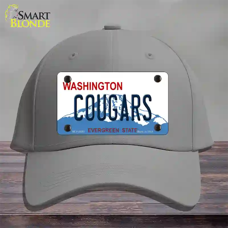 Cougars Washington Novelty License Plate Hat Cotton / Gray