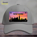 New York Silhouette Novelty License Plate Hat Cotton / Gray