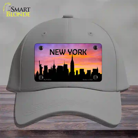 New York Silhouette Novelty License Plate Hat Cotton / Gray