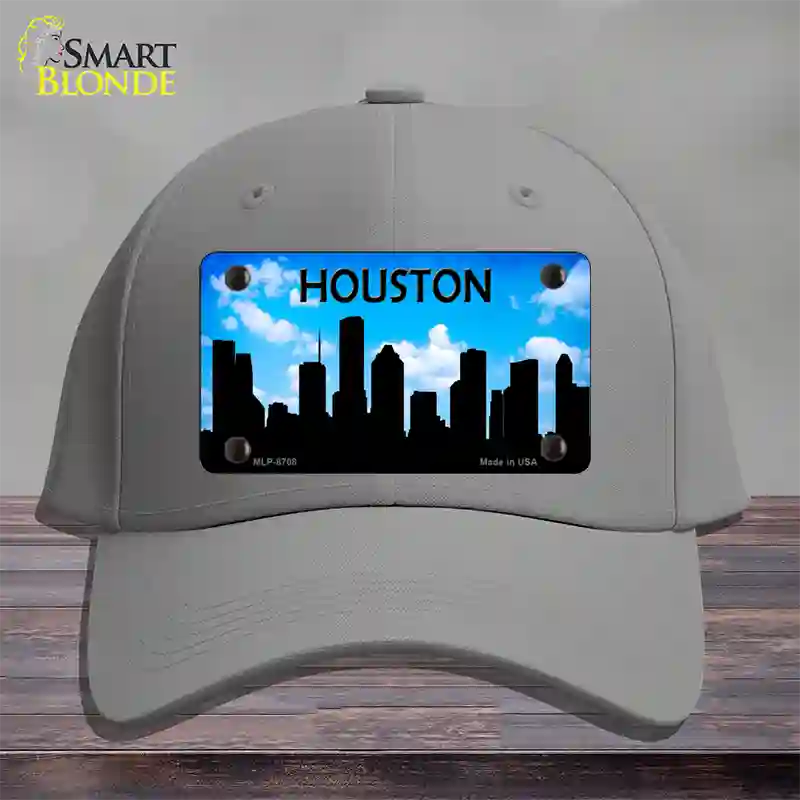 Houston Silhouette Novelty License Plate Hat Cotton / Gray