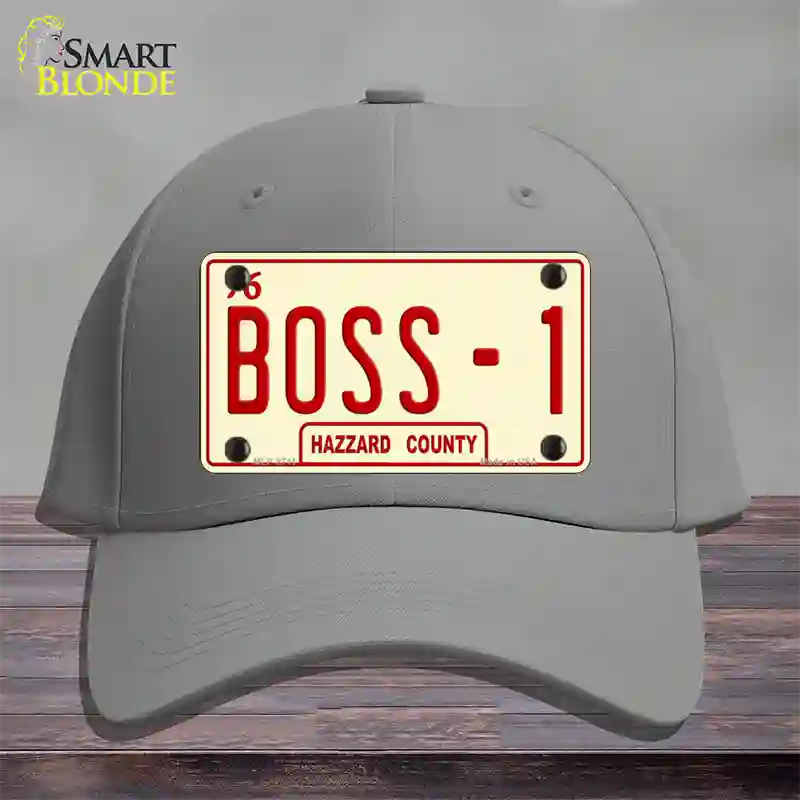 Boss 1 Novelty License Plate Hat Cotton / Gray