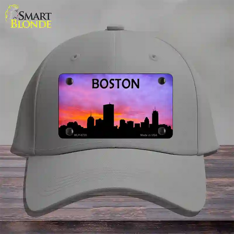 Boston Silhouette Novelty License Plate Hat Cotton / Gray