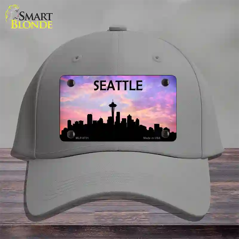 Seattle Silhouette Novelty License Plate Hat Cotton / Gray