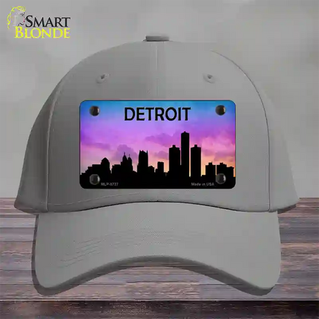 Detroit Silhouette Novelty License Plate Hat Cotton / Gray