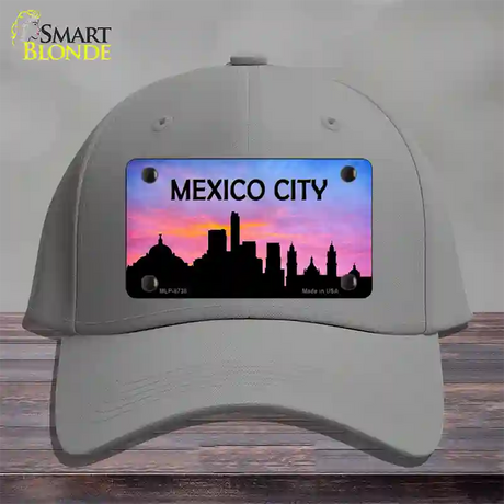 Mexico City Silhouette Novelty License Plate Hat Cotton / Gray