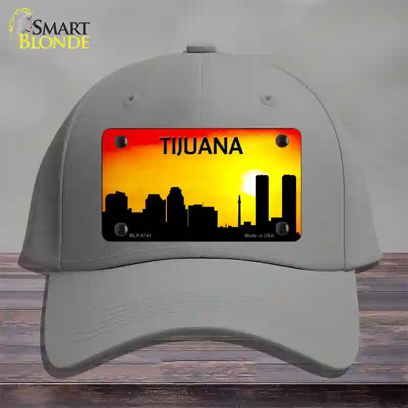 Tijuana Silhouette Novelty License Plate Hat Cotton / Gray