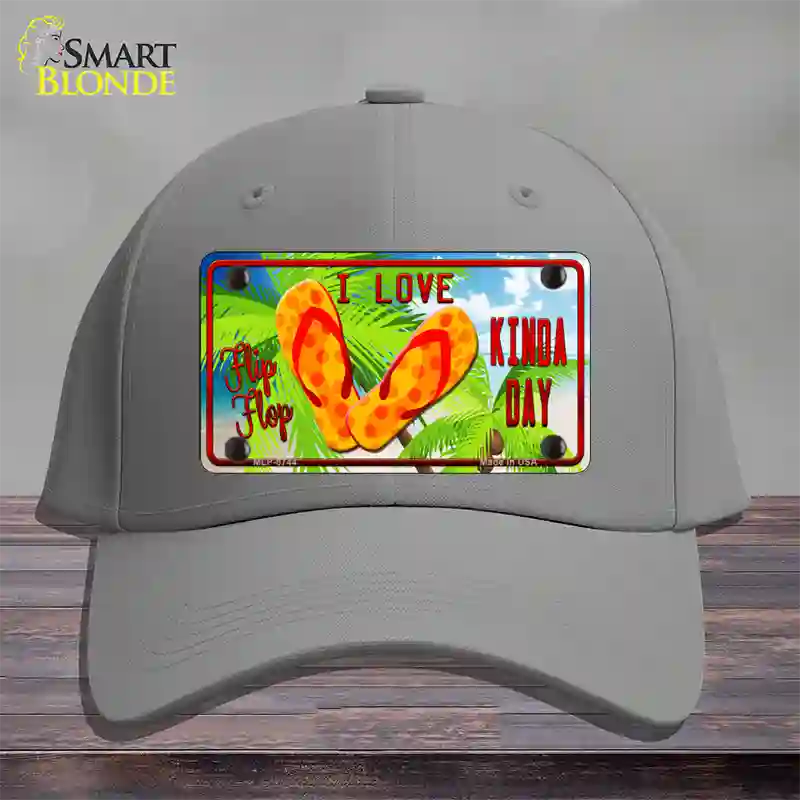 I Love Flip Flop Novelty License Plate Hat Cotton / Gray