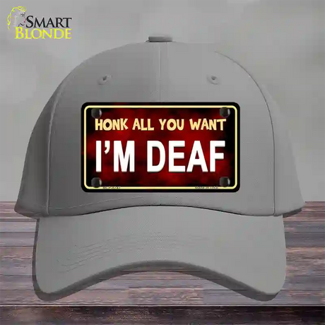 Honk All You Want Novelty License Plate Hat Cotton / Gray