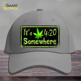 Its 4:20 Novelty License Plate Hat Cotton / Gray