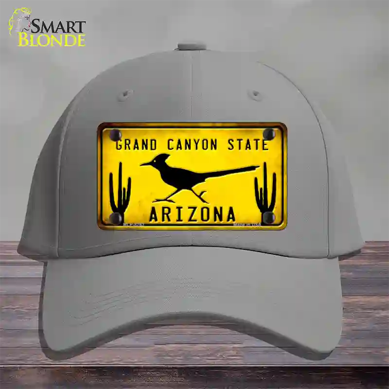 Roadrunner Yellow Arizona Grand Canyon State Novelty License Plate Hat Cotton / Gray