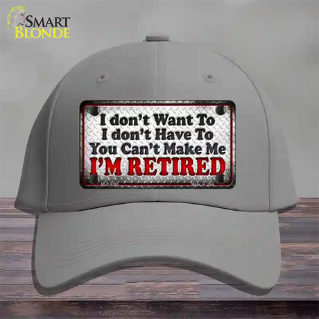 You Cant Make Me Novelty License Plate Hat Cotton / Gray