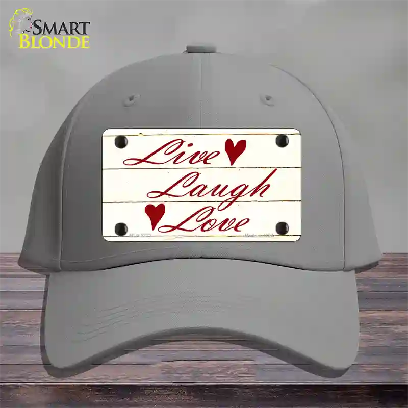 Live, Laugh, Love Novelty License Plate Hat Cotton / Gray