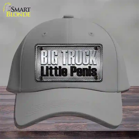 Big Truck Little Penis Novelty License Plate Hat Cotton / Gray