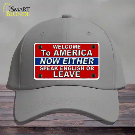 Speak English Or Leave Novelty License Plate Hat Cotton / Gray