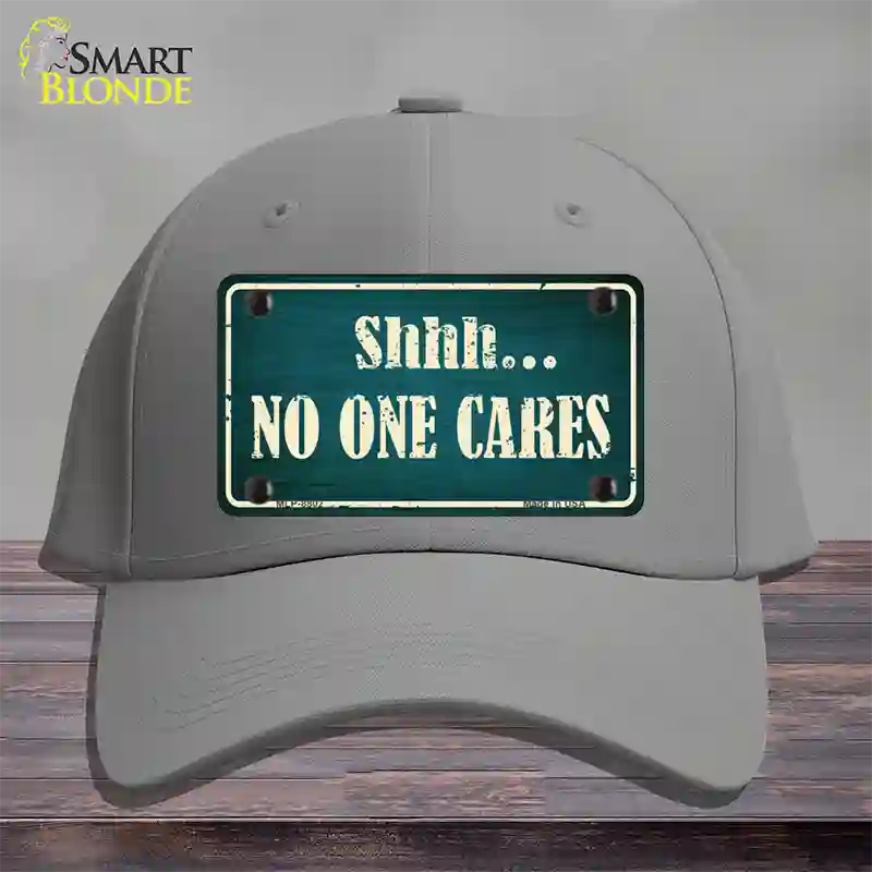 No One Cares Novelty License Plate Hat Cotton / Gray