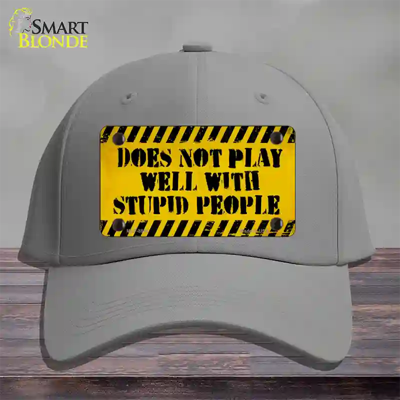 Does Not Play Well Novelty License Plate Hat Cotton / Gray