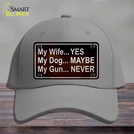 My Gun Novelty License Plate Hat Cotton / Gray