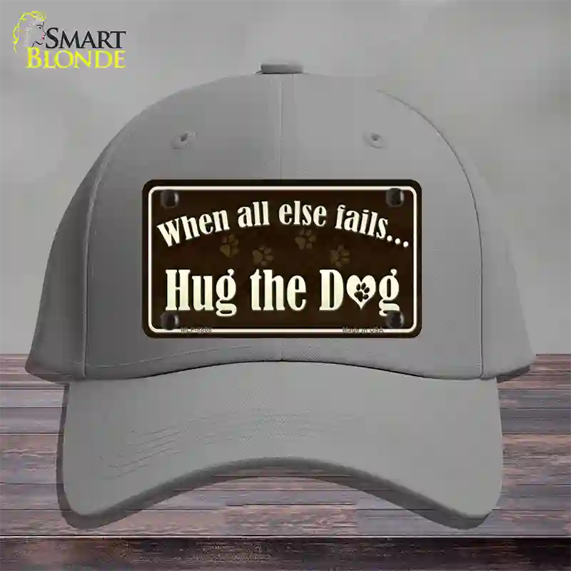 Hug The Dog Novelty License Plate Hat Cotton / Gray