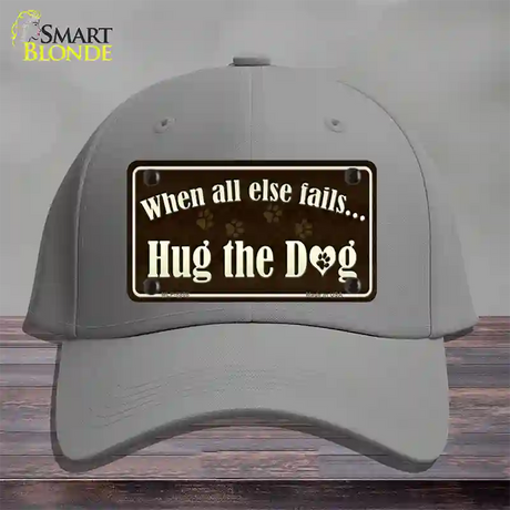 Hug The Dog Novelty License Plate Hat Cotton / Gray