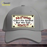 Nurses Sedate It Novelty License Plate Hat Cotton / Gray