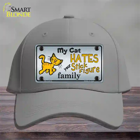 My Cat Hates Novelty License Plate Hat Cotton / Gray