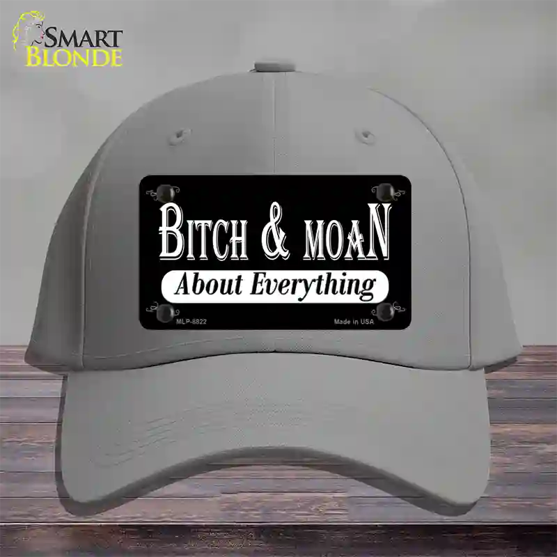 Bitch And Moan Novelty License Plate Hat Cotton / Gray