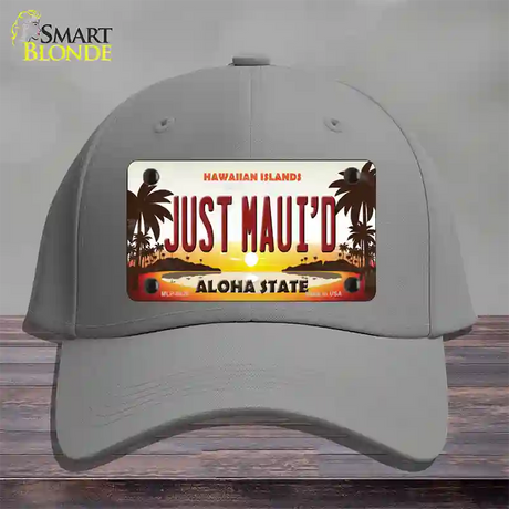 Just Mauid Sunset Novelty License Plate Hat Cotton / Gray