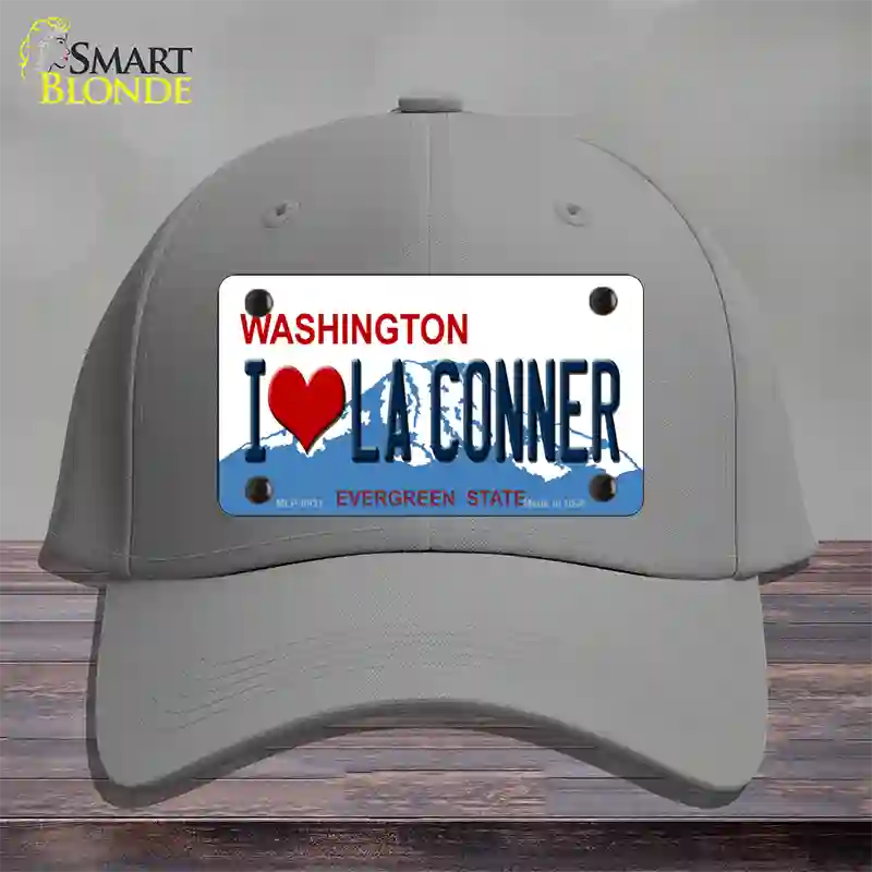 I Love La Conner Washington Novelty License Plate Hat Cotton / Gray