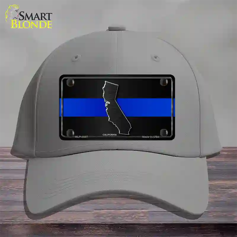 California Thin Blue Line Novelty License Plate Hat Cotton / Gray