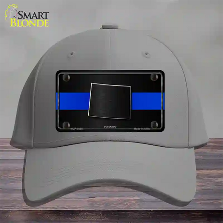 Colorado Thin Blue Line Novelty License Plate Hat Cotton / Gray