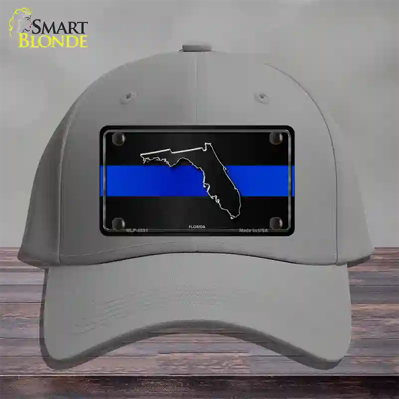 Florida Thin Blue Line Novelty License Plate Hat Cotton / Gray